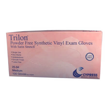 Trilon Powder Free Vinyl Exam Gloves, 1000 per Case