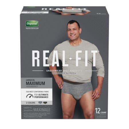 Depend Real Fit For Men, Adult Diapers for Incontinence