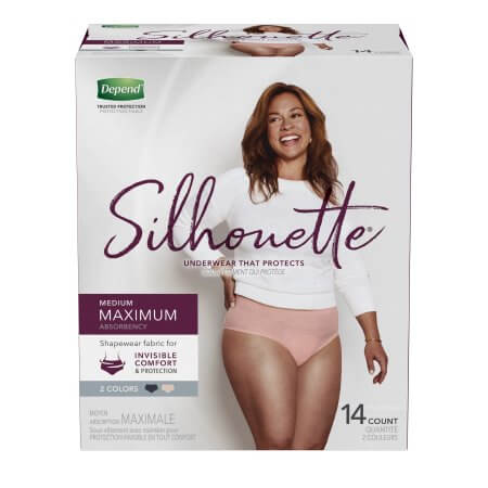 Depend Silhouettes Underwear for Women, Maximum Adult Diapers for Incontinence