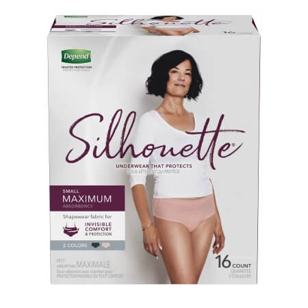 Depend Silhouettes Underwear for Women, Maximum Adult Diapers for Incontinence