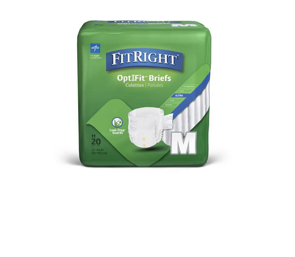 FitRight Ultra OptiFit Adult Diapers, Medium