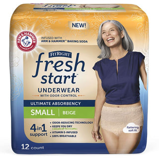 FitRight Fresh Start Protective Underwear for Women, Beige, Small to 2XL