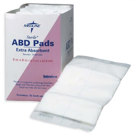 Medline Sterile Abdominal (ABD) Pads, Adult Diapers, Incontinence