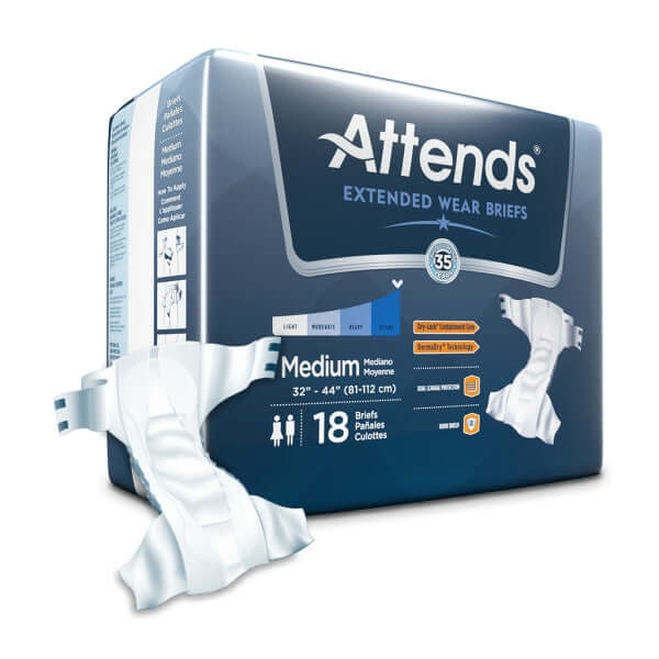 Attends Extended Wear Adult Diapers (Briefs) for Incontinence Care