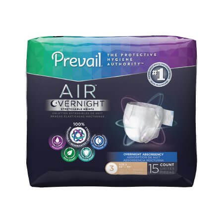 Prevail Air Overnight Adult Diapers (Tabbed Briefs), Incontinence