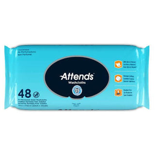 Attends Washcloths (Wipes) Unscented, Adult Diapers, Incontinence