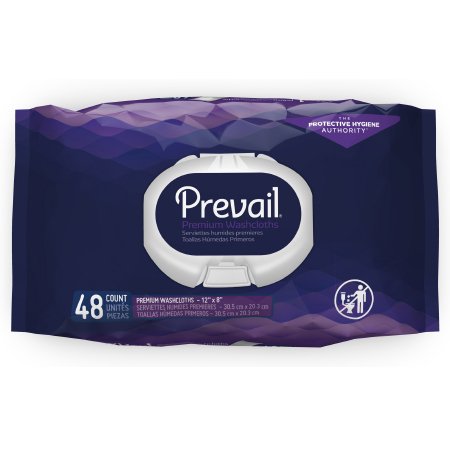 Prevail Premium Cotton Washcloths (Wipes), 48 per Pack, 12 packs per case